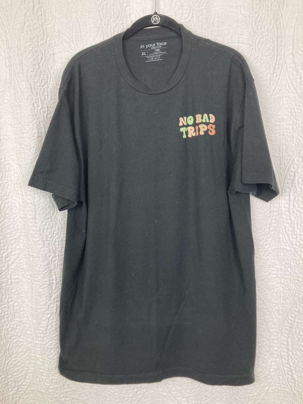 In Your Face Apparel “No Bad Trips” Graphic Mushroom T-Shirt sz XL